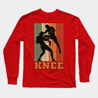 Cool kickboxing mma knee Long Sleeve T-Shirt